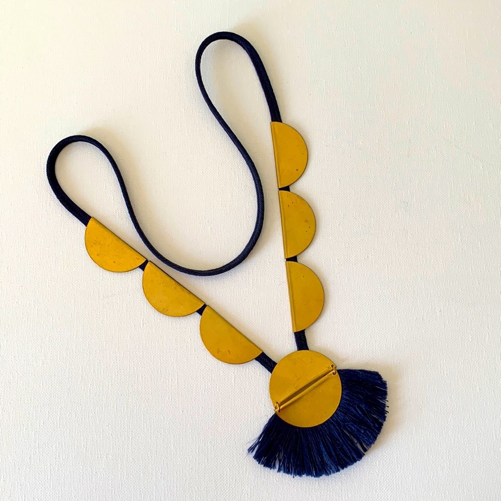 Brushed gold boho necklace